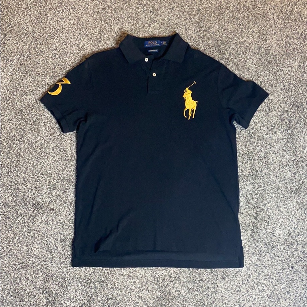 Big Pony Polo Shirt (Black & Gold) - Size Medium
